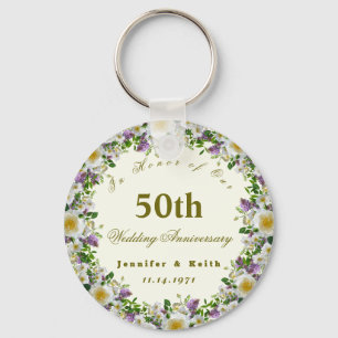 Porte-clés Couples personnalisés 50e anniversaire de Mariage