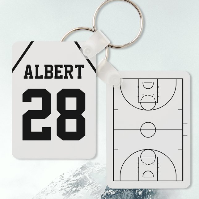 Porte-clés Cour de basketball personnalisée avec nom du joueu (Créateur téléchargé)