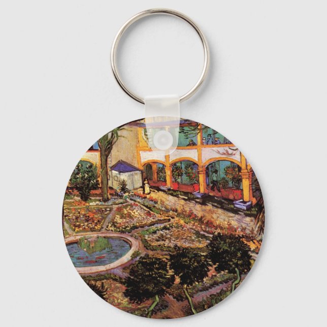 Porte-clés Cour de l'hôpital d'Arles par Vincent van Gogh (Recto)
