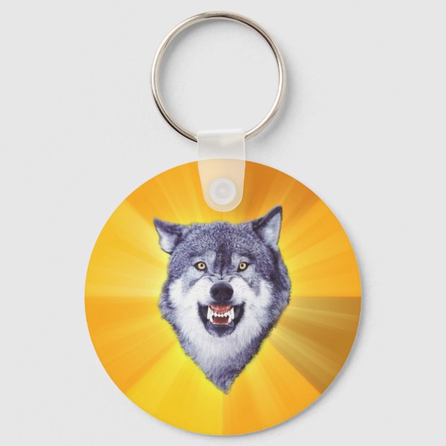 Porte-clés Courage Wolf Conseil Animal Internet Mème (Recto)