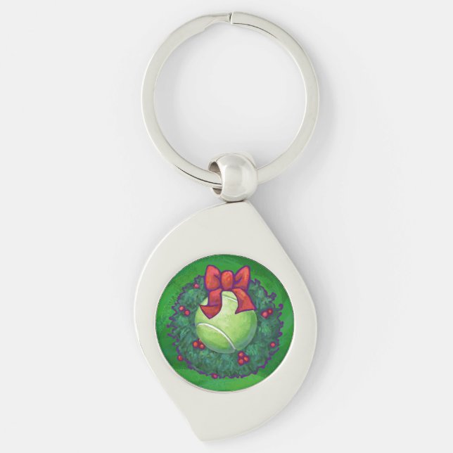 Porte-clés Courbe de Noël de Tennis Ball sur Green (Devant)