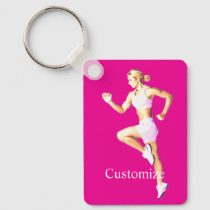 Porte-clés Coureuse Féminine en Forme Thunder_Cove