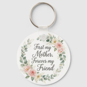 Porte-clés Couronne botanique romantique Cadeau de citation d