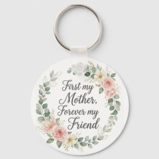 Porte-clés Couronne botanique romantique Cadeau de citation d