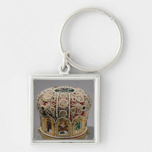 Porte-clés Couronne de mitre réglée avec des perles et de