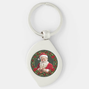 Porte-clés Couronne festive de Noël de Père Noël Lumineuse ❄️