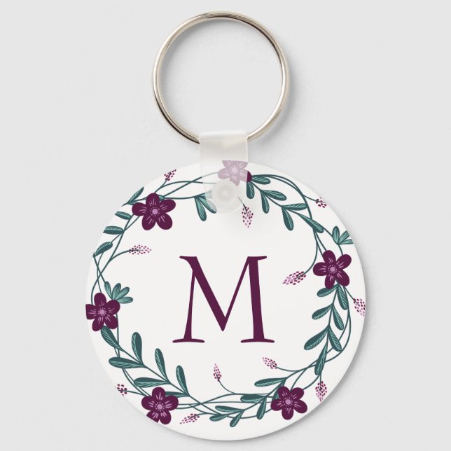 Porte-clés Couronne florale pourpre (Recto)