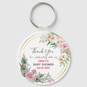 Porte-clés Couronne florale rose jolie remerciement Baby Show