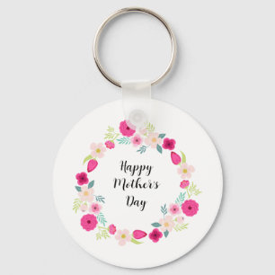Porte-clés Couronne florale rustique colorée