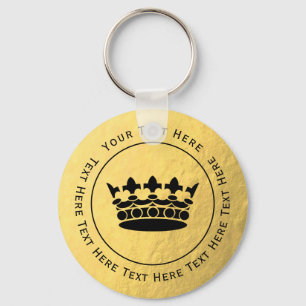 Porte-clés Couronne noire - Faux Gold Foil Porte - clé