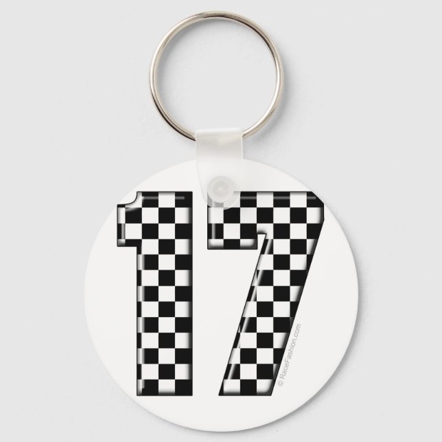Porte-clés course automobile numéro 17 (Recto)