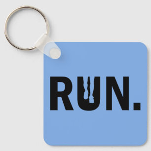 Porte-clés Course de silhouette pour le marathon de coureur