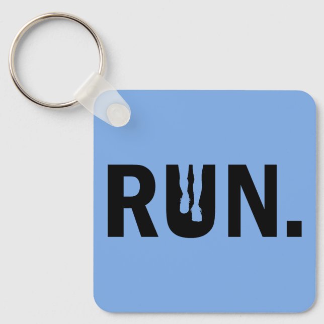 Porte-clés Course de silhouette pour le marathon de coureur (Recto)