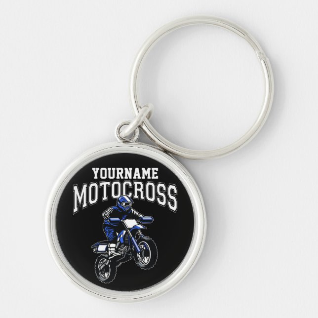 Porte-clés Course Motocross Dirt Bike Rider personnalisée (Devant)