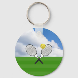 Porte-clés court de tennis et RACKETS DE TENNIS