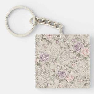 Porte-clés Coussin Lombaire Vintage Shabby Chic Roses Roses e