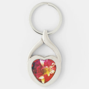 Porte-clés Coussin rond rose rouge