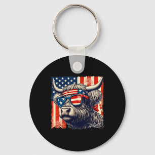 Porte-clés Cow Sungles drapeau américain 4 juillet fermier