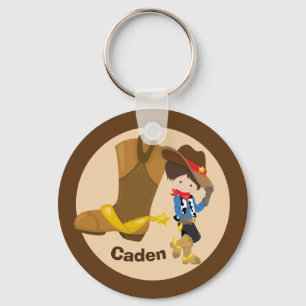 Porte-clés Cowboy Enfants Personnalisé Garçons Monogramme W