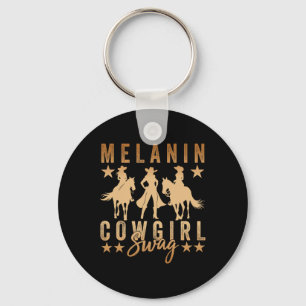 Porte-clés Cowgirls Mélanine Africaines Swag Cowgirl Mélanine