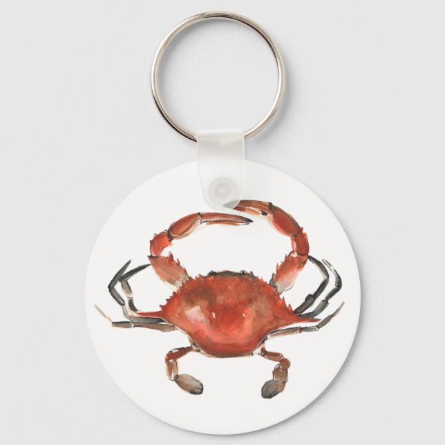 Porte-clés Crabe aquarelle - Rouge (Recto)