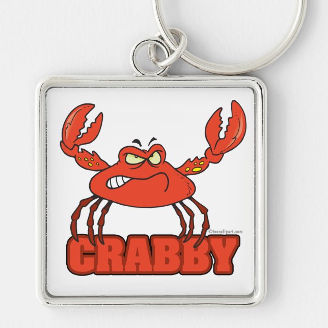 Porte-clés crabe rouge drôle avec attitude (Devant)