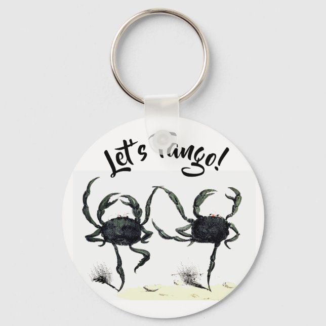 Porte-clés Crabe tango danse mignonne crabe de plage d'été vi (Recto)
