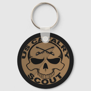 Porte-clés Crâne cav scout noir et or