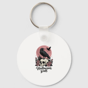 Porte-clés Crâne de Corbeau Vintage Halloween Y’all