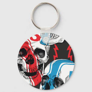 Porte-clés Crâne de course : Rébellion Vintage sans couture.