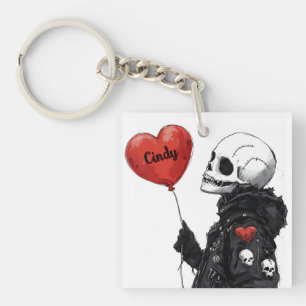 Porte-clés Crâne éffrayant - Personnalisable avec ballon