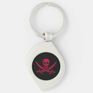Porte-clés Crâne et épées de Crimson Drapeau pirate de Calico