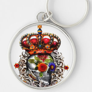 Porte-clés Crâne floral
