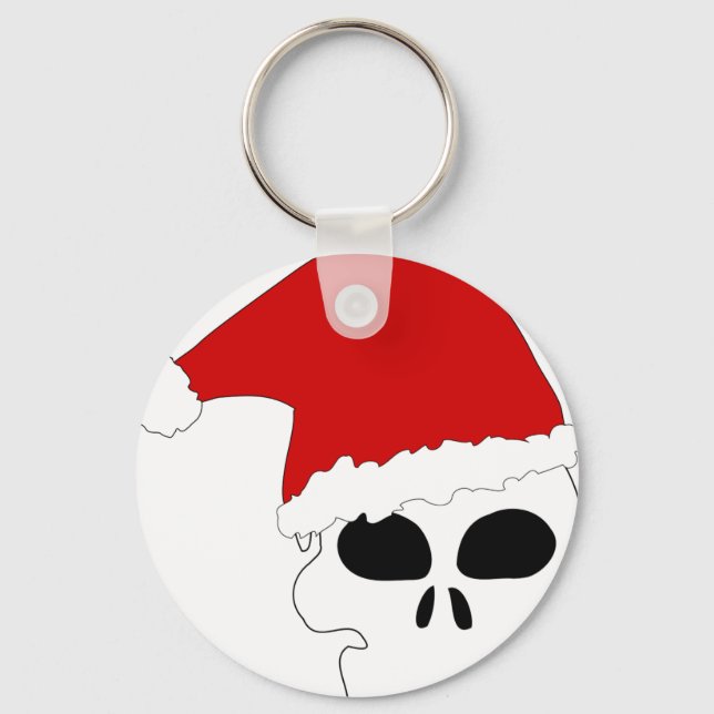 Porte-clés crâne goth noël (Recto)
