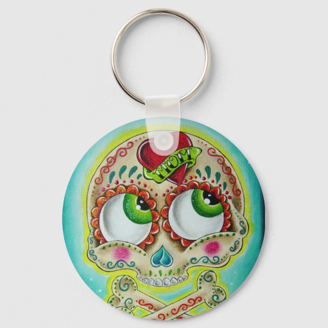 Porte-clés Crâne tatoué (Recto)