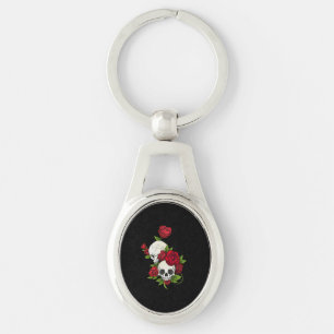 Porte-clés Crânes Roses Día de Muertos