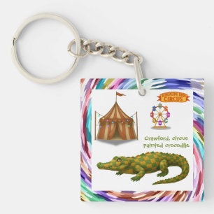 Porte-clés Crawford, crocodile de cirque peint