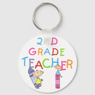 Porte-clés Crayons 2nd Grade Teacher Tshirts and Gifts