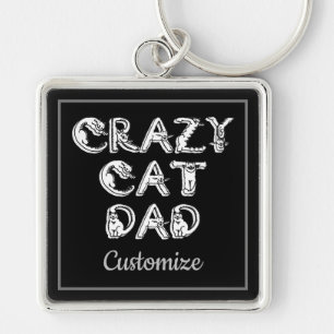 Porte-clés Crazy Cat Papa White Logo Porte - clé