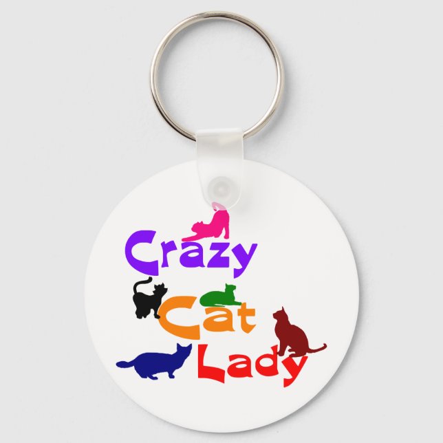 PORTE-CLÉS CRAZY CHAT LADY (Recto)