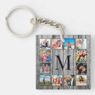 Porte-clés Create Your Custom Photo Collage Rustic Farmhouse