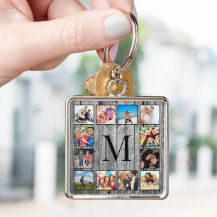 Porte-clés Create Your Custom Photo Collage Rustic Farmhouse