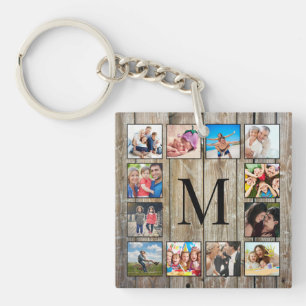 Porte-clés Create Your Custom Photo Collage Rustic Farmhouse