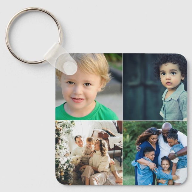 Porte-clés Create Your Own 4 Photo Collage (Recto)