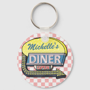 Porte-clés Create Your Own Custom Retro 50's Diner Sign 2