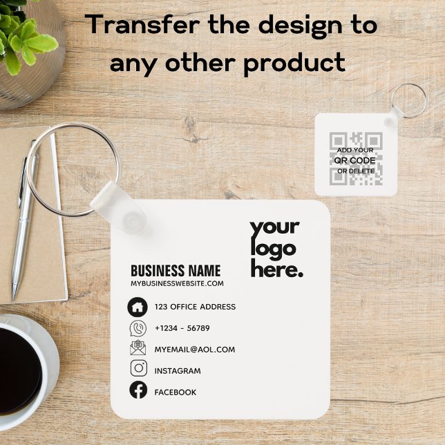 Porte-clés Créer son propre code QR Logo d'entreprise Social  (Créateur téléchargé)