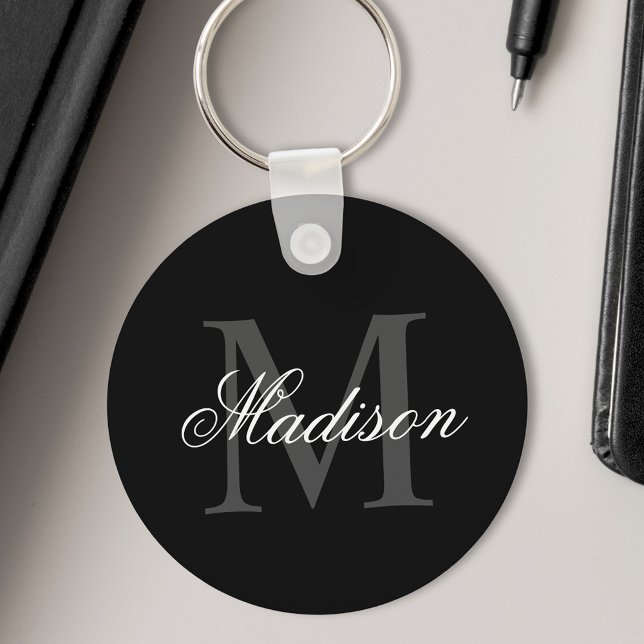 Porte-clés Créer Votre Nom Personnalisé Monogramme Calligraph (Créateur téléchargé)