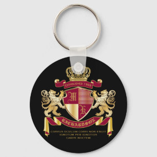 Porte-clés Créez votre propre blouse d'armoiries Rouge or Lio