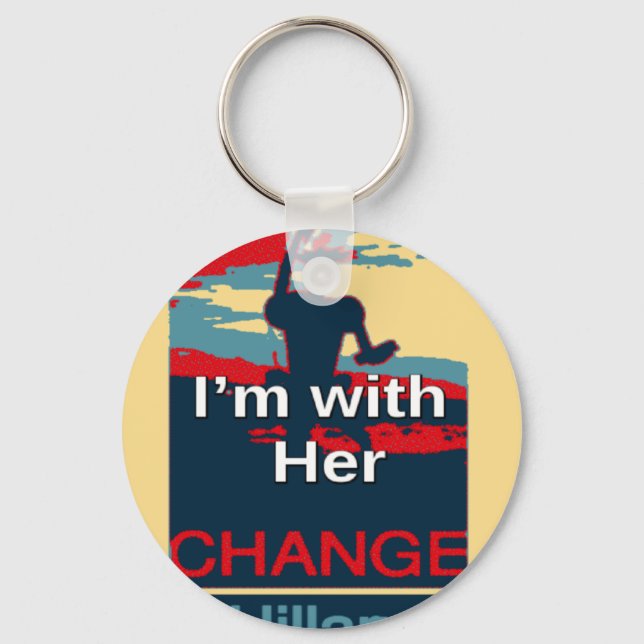 Porte-clés Créez votre propre changement coloré Je suis avec  (Recto)