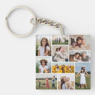 Porte-clés Créez votre propre collage de 10 photos